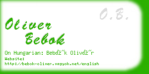 oliver bebok business card